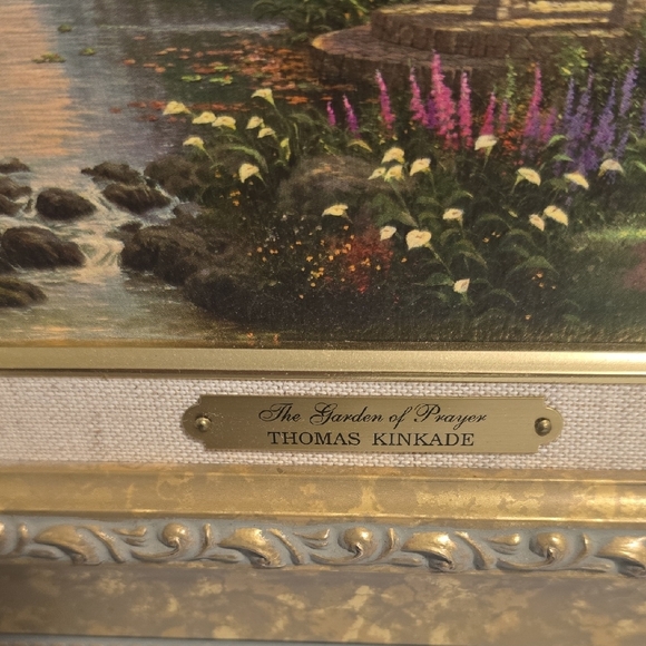 Thomas Kinkade Gold Framed The Garden Of Prayer Accent Print With Cert Of Auth - Picture 2 of 8
